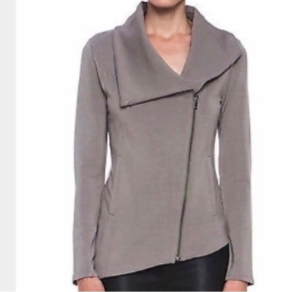 Helmut Lang Villous Asymmetrical Zip Jersey Jacket Sz P/XS
